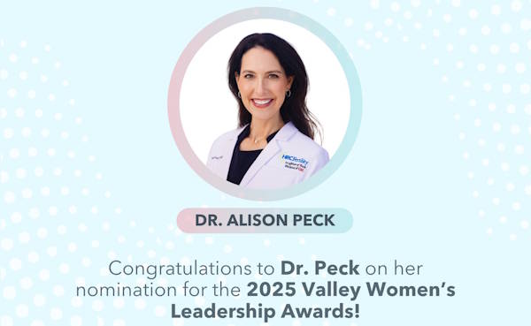 dr-peck-womens-leadership-award-sm Dr. Alison Peck nominated for the 2025 Valley Women's Leadership award