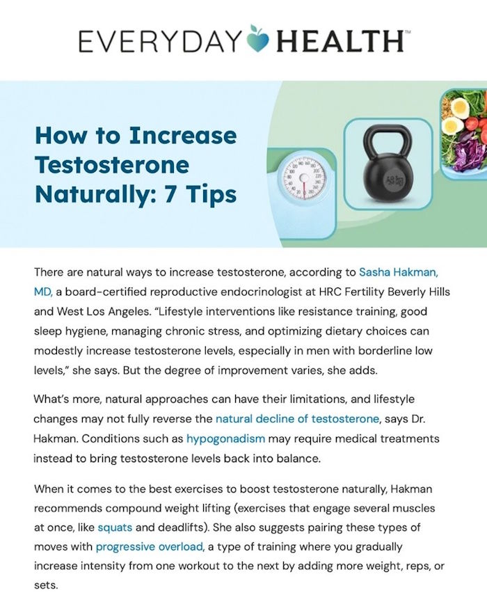 Dr. Sasha Hakman discusses how to increase testosterone naturally.