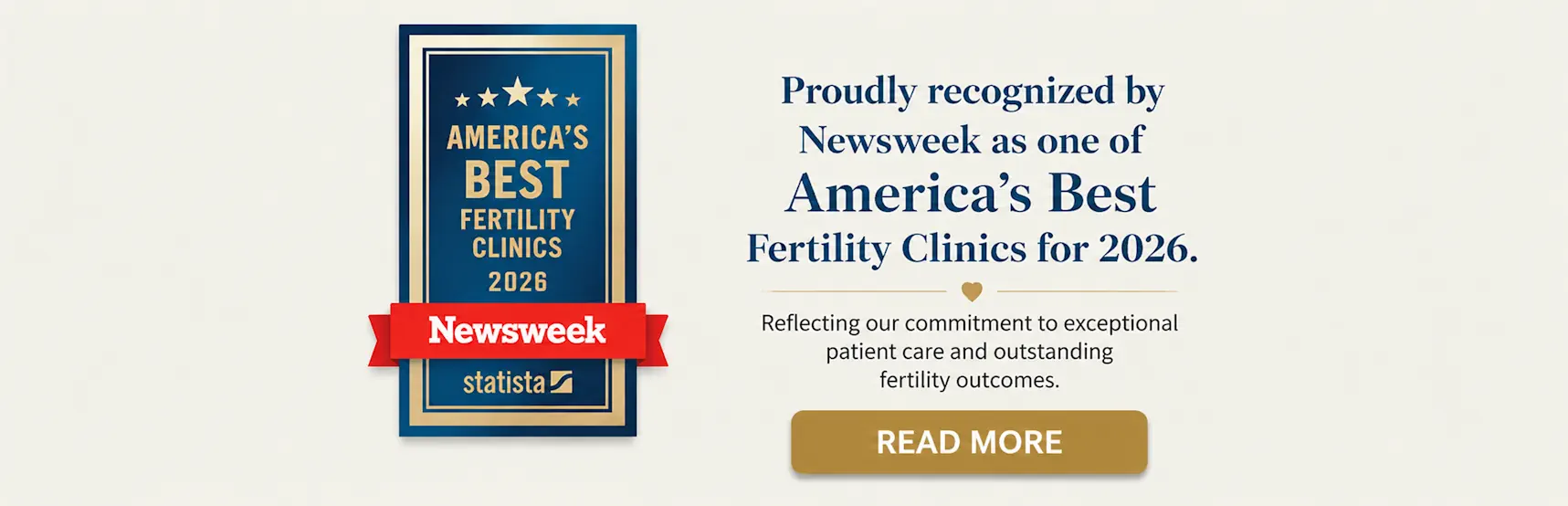 Newsweek America’s Best Fertility Clinics 2026 award recognition banner for HRC Fertility Center highlighting exceptional fertility care and outcomes.